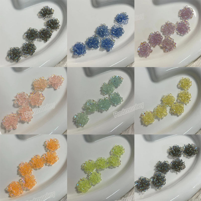 Aurora Rose ดอกไม้จีบเรซิ่น Diy โทรศัพท์มือถือกรณีวัสดุ Hairpin เครื่องประดับ