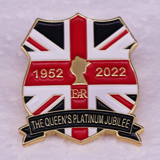 2022 70th Year Elizabeth Regina ER Queens Platinum Jubilee Veteran Union Jack เข็มกลัดเคลือบ ตราสัญลักษณ์