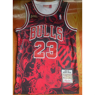 ใหม่ Chicago Bulls ปี 1995-96 สําหรับผู้ชาย #เสื้อกีฬาบาสเก็ตบอล ปักลาย Michael Hebru Brantley X สีดํา 23 ชิ้น