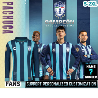 เสื้อกีฬาแขนยาว ลายทีมชาติฟุตบอล Pachuca 23-24 [Fan Version] ไซซ์ S-2XL