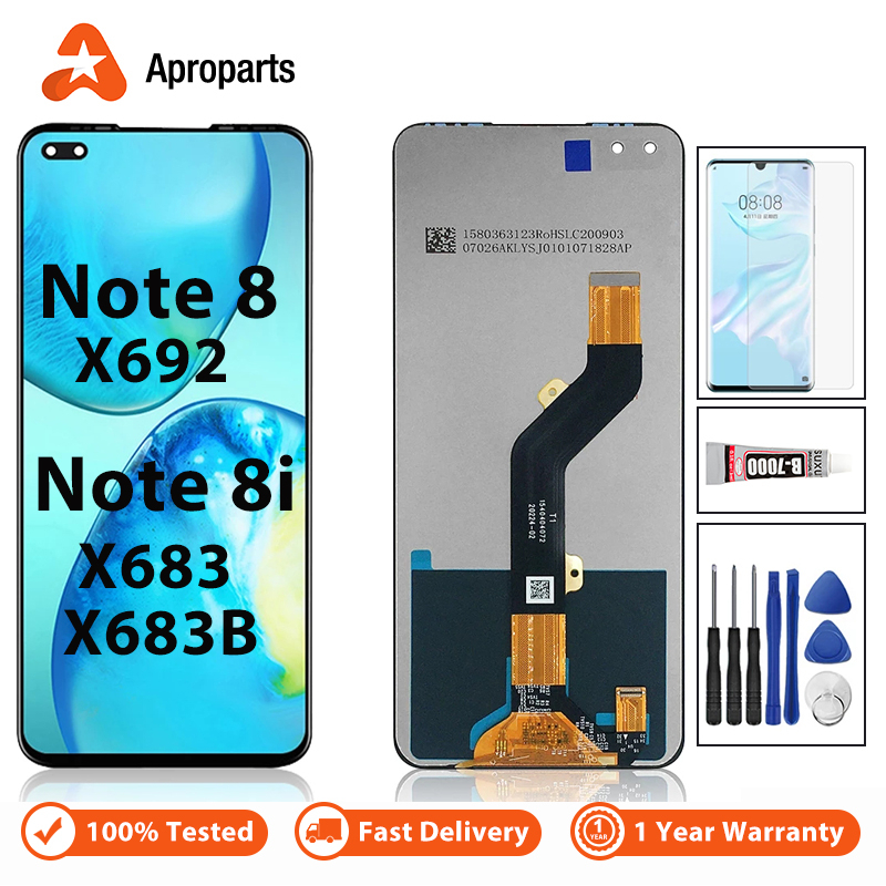 LCD สําหรับ Infinix Note 8 Note8 8i X692 X683 X683B หน้าจอสัมผัสจอแสดงผล ชิ้นส่วนเปลี่ยนประกอบ Digit