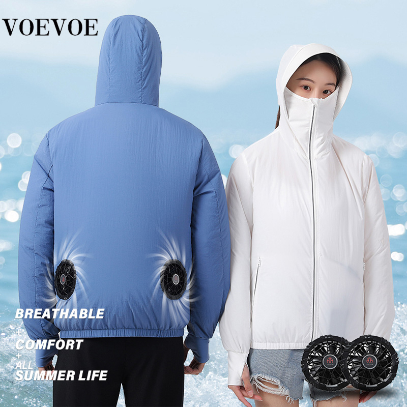เสื้อแจ็กเก็ตกันแดด และพัด สําหรับคู่รัก