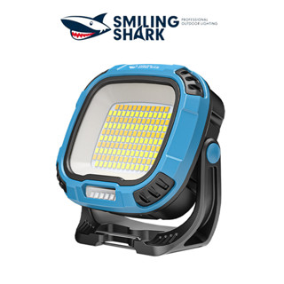 Smiling Shark ไฟฉาย LED COB รูปปลาฉลามยิ้ม สีเหลือง สีแดง ชาร์จ USB พร้อมแม่เหล็ก กันน้ํา สําหรับซ่อมรถยนต์ ตั้งแคมป์ เดินป่า กลางแจ้ง