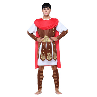 เครื่องแต่งกายแฟนซี นักรบ Spartan Greek Roman Warrior Gladiator Knight Julius Caesar สไตล์กรีก เหมาะกับปาร์ตี้ฮาโลวีน สําหรับผู้ชาย