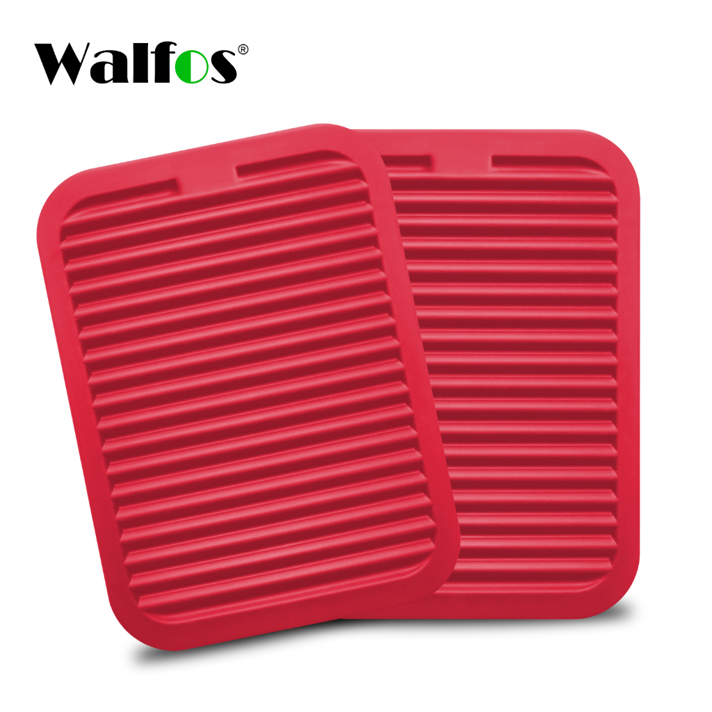 Walfos แผ่นซิลิโคน ฉนวนกันความร้อน กันลื่น ระบายน้ํา สําหรับรองจาน