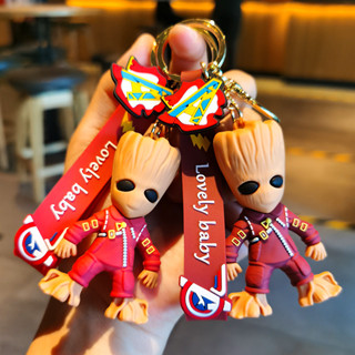 Coffeejoy พวงกุญแจรถยนต์ จี้การ์ตูนอนิเมะ Galaxy Guard Grute Little Tree Man