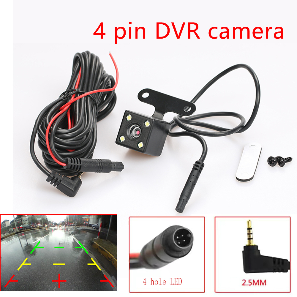 กล้องมองหลังรถยนต์ LED 4 ดวง มุมกว้าง 170 องศา 2.5 มม. พอร์ตแจ็ค 4 Pin HD มองเห็นกลางคืน กันน้ํา อุปกรณ์เสริม สําหรับจอดรถยนต์
