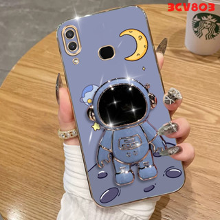 เคส huawei y7 2019 huawei y9 2019 huawei y7 pro 2019 เคสโทรศัพท์มือถือ ซิลิโคนนุ่ม ชุบไฟฟ้า กันกระแทก พร้อมที่ตั้งวาง สําหรับ huawei y7 2019 huawei y9 2019 huawei y7 pro 2019 DDYZJ04 น่ารัก ลายการ์ตูน กันกระแทก