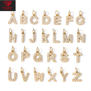 ⭐Y.H⭐ 316L จี้สร้อยคอ สเตนเลส  รูปตัวอักษร  A - Z 26 ชิ้น DIY