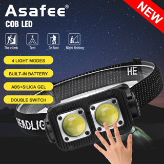 Asafee K372 ไฟหน้า LED COB 300LM Type-C 4 โหมด กันน้ํา สําหรับเดินป่า ตกปลา ตั้งแคมป์ กลางแจ้ง