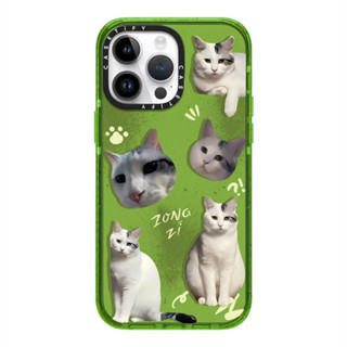 Original glitter CASE.TIFY Cute cat Phone Case for iphone 14 14pro 14promax 12 12ProMax 13promax 13 case High-end shockproof hard case Cartoon cat iPhone 11 case Cartoon cat pattern Official New Design Style Green