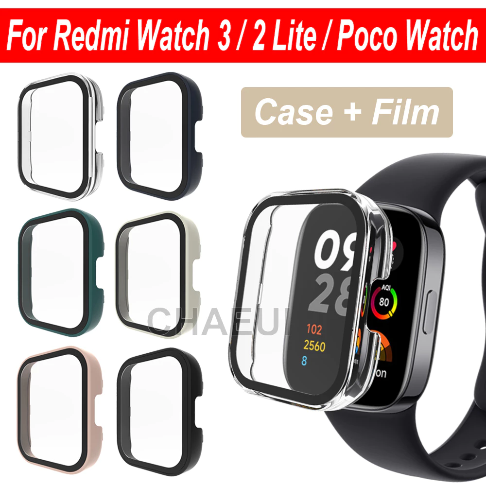 ตัวป้องกันหน้าจอ PC เคสป้องกันฟิล์มคลุมทั้งหมดสําหรับ Redmi Watch 5 Active 4 3 2 Lite / Poco Watch / Redmi Watch 6