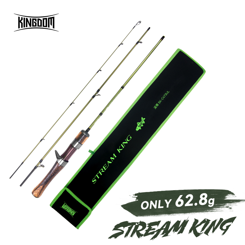 Kingdom NEW STREAM KING คันเบ็ดตกปลาคาร์บอน น้ําหนักเบา 1.39 ม. 1.53 ม. UL L Power 3 ส่วน MF