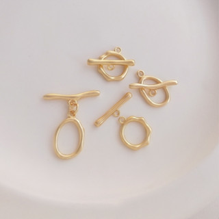 บักเกิลเชื่อมต่อสร้อยคอ สร้อยข้อมือ ชุบทอง 14k ทรงกลม หลายเพชร แฮนด์เมด diy