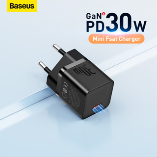 Baseus GaN อะแดปเตอร์ชาร์จโทรศัพท์มือถือ USB Type C PD 30W ชาร์จเร็ว สําหรับ iPhone 14 13 Pro Xiaomi Samsung USBC