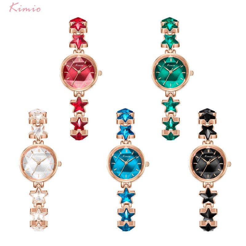 Kimio Lucky Star นาฬิกาข้อมือ หรูหรา สไตล์เกาหลี สําหรับผู้หญิง K6352S