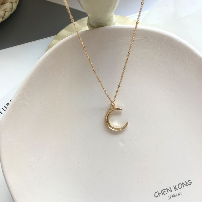 สร้อยคอโซ่ จี้รูปดวงจันทร์ เข้ากับทุกการแต่งกาย สไตล์เกาหลี สําหรับผู้หญิง - รูปที่ 5