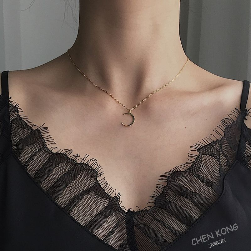 สร้อยคอโซ่ จี้รูปดวงจันทร์ เข้ากับทุกการแต่งกาย สไตล์เกาหลี สําหรับผู้หญิง - รูปที่ 6