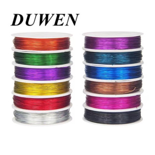 DUWEN ลวดลูกปัด หลากสี 0.3 0.4 0.5 มม. สําหรับทําเครื่องประดับ ตะขอแฮนด์เมด DIY