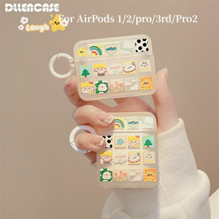 Dllencase เคสซิลิโคนใส ลายการ์ตูนน่ารัก พร้อมตะขอ สําหรับ Apple AirPods Gen 2 AirPods Pro 1 2 3 Airpod 3 Inpods 1 2 3 A348