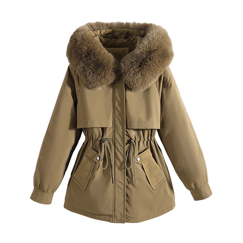 ผู ้ หญิงเสื ้ อขนแกะฤดูหนาวเสื ้ อแจ ็ คเก ็ ตขนสัตว ์ Warm Thicken Parkas แฟชั ่ น Hooded Coat หญิง SW265