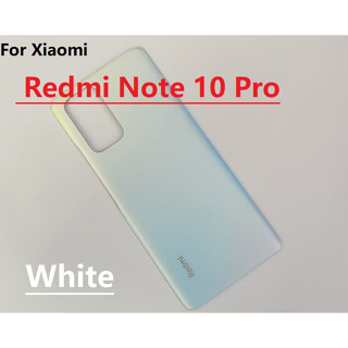 ใหม่ ฝาครอบแบตเตอรี่ด้านหลัง พร้อมโลโก้ และกาว แบบเปลี่ยน สําหรับ Xiaomi Redmi Note 10 Pro