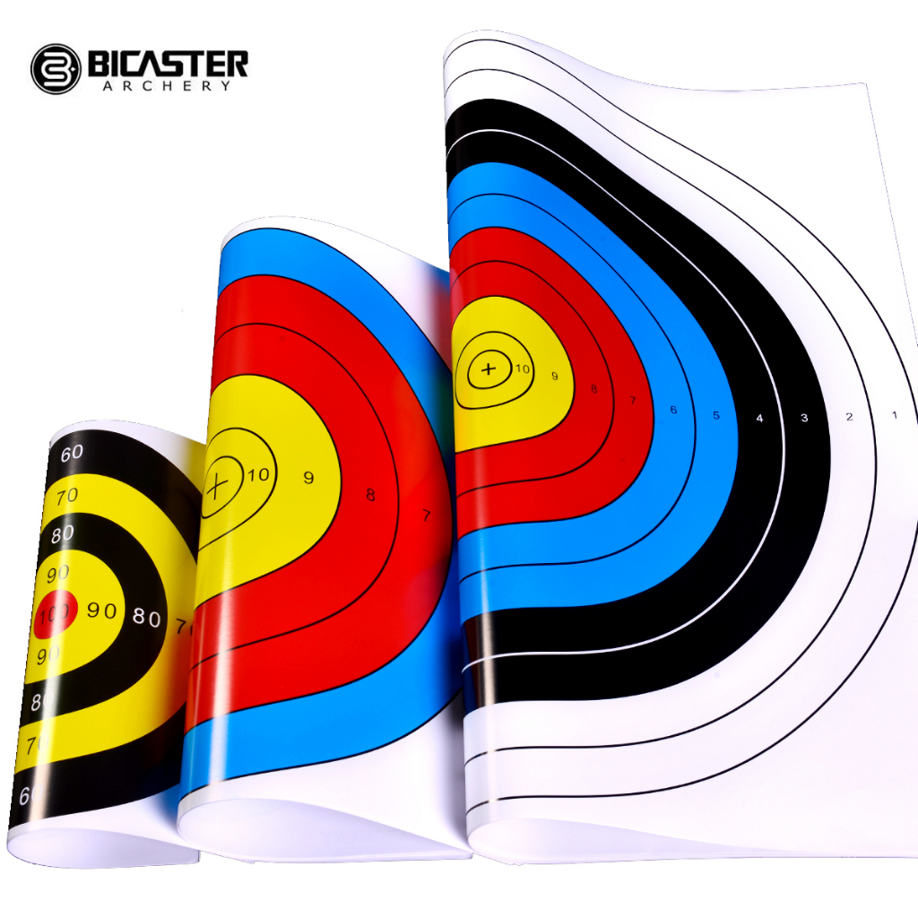 Bicaster กระดาษเป้าหมาย 40x40 ซม. 60x60 ซม. 10 ชิ้น