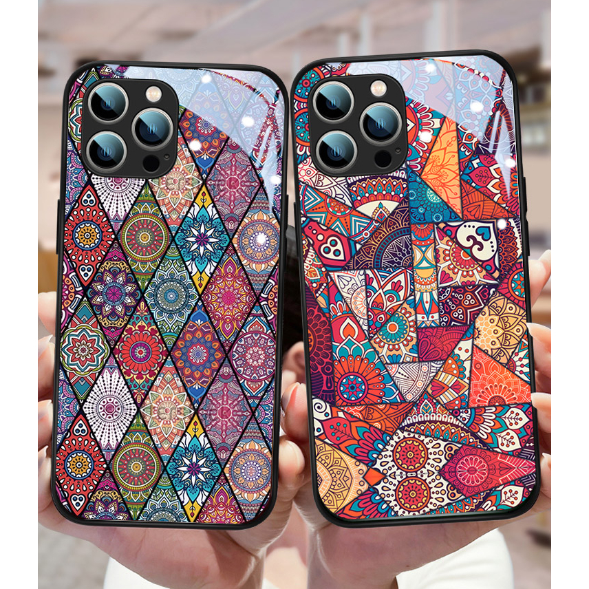 Dmy เคสกระจกนิรภัย สไตล์คลาสสิก สําหรับ iphone 13 pro max 14 plus 12 mini 11 XS max X XR 8 plus 7 6s 6