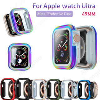 เคสป้องกันโลหะ พร้อมกระจกนิรภัยกันรอยหน้าจอ สําหรับ Apple Watch ultra 49 มม. iWatch Series 49 มม.