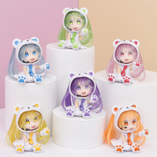 โมเดลตุ๊กตาฟิกเกอร์ Hatsune Miku Kawaii Q Version Bear Miku PVC ขนาด 6 ซม. ของเล่นสําหรับเด็ก