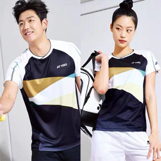 Yonex2023 ใหม่ เสื้อกีฬาแบดมินตัน แขนสั้น ดูดซับเหงื่อ แห้งเร็ว สไตล์เกาหลี เหมาะกับฤดูใบไม้ผลิ ฤดูร้อน สําหรับผู้ชาย และผู้หญิง