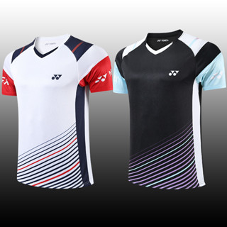 Yonex2023 ใหม่ เสื้อกีฬาแบดมินตัน แขนสั้น ระบายอากาศ แห้งเร็ว ใส่สบาย สําหรับผู้ชาย และผู้หญิง