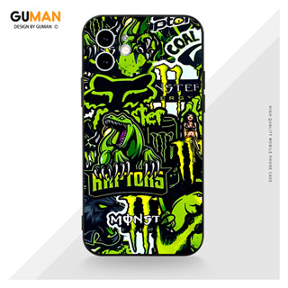 GUMAN เคสไอโฟน เคสซิลิโคนนุ่มกันกระแทกการ์ตูนน่ารักตลก เคสโทรศัพท์ สีดำ Compatible for iPhone 15 14 13 12 11 Pro Max SE 2020 X XR XS 8 7 6 6S Plus พลัส XYM1892