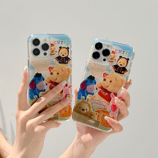 Disney เคสซิลิโคนนิ่ม ลายการ์ตูนหมีพูห์ สําหรับ iPhone 14Pro max  13Pro max 12Pro max 14Pro 13Pro 12Pro 11 12 13 14 case