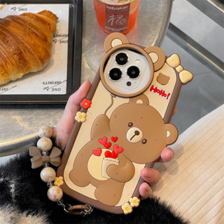 เคสซิลิโคนนิ่ม ลายหมี 3D สําหรับ iphone 14 Pro Max 13 Pro Max 12 Pro Max