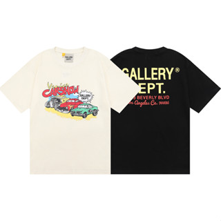 เสื้อยืดแขนสั้นลําลอง ผ้าฝ้าย ทรงหลวม พิมพ์ลายรถยนต์ Gallery Det Cars สไตล์คลาสสิก