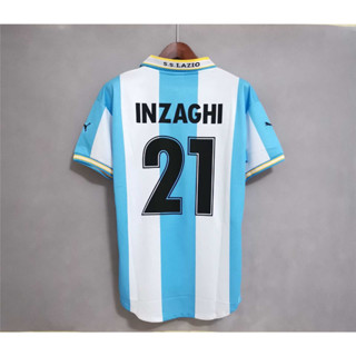 เสื้อกีฬาแขนสั้น ลายทีมชาติฟุตบอล Lazio INZAGHI VERON 99-00 ชุดเหย้า คุณภาพสูง สไตล์เรโทร