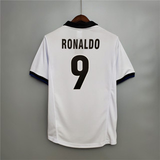 เสื้อกีฬาแขนสั้น ลายทีมชาติฟุตบอล Inter Milano RONALDO 98-99 ชุดเหย้า คุณภาพสูง สไตล์เรโทร