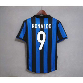 เสื้อยืด พิมพ์ลายฟุตบอล RONALDO ZAMORANO Inter Milano คุณภาพสูง สไตล์เรโทร 98-99