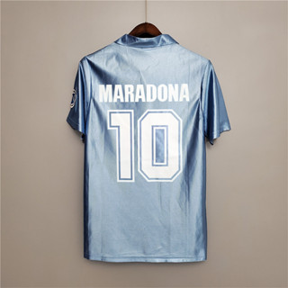 เสื้อกีฬาแขนสั้น ลายทีมชาติฟุตบอล MARADONA 90-91 Naples ชุดเหย้า สไตล์เรโทร คุณภาพสูง