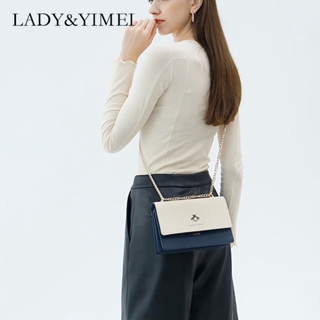 【LADY&amp;YIMEI】กระเป๋าสะพายไหล่ หนังวัวแท้ ทรงสี่เหลี่ยม ขนาดเล็ก สําหรับสตรี 2023