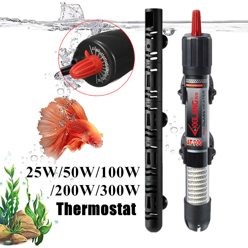 220v แก้ว Submersible Aquarium เครื่องทําความร้อนถังปลาน้ํา Thermostat อัตโนมัติอุณหภูมิคงที่เครื่องทําความร้อน Rod 25 ~ 300W