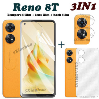 Oppo Reno 8T 8z 7Z 8 Pro ฟิล์มไฮโดรเจล กระจกนิรภัย Reno 8z 8 Pro ป้องกันหน้าจอ + ฟิล์มเลนส์ + ฟิล์มด้านหลัง