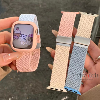 สายนาฬิกาข้อมือไนล่อนถัก สองสี สําหรับ AP Watch Band Ultra 49 มม. 45 มม. 41 มม. 44 มม. 40 มม. 42 มม. iWatch 8 7 6 5 4 SE 3 2 1