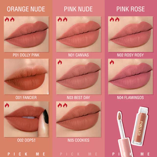 Pinkflash ลิปสติกเนื้อแมทกันน้ําติดทนนาน