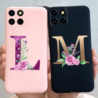 เคสโทรศัพท์มือถือซิลิโคน แบบนิ่ม พิมพ์ลายตัวอักษร และดอกไม้ สําหรับ Infinix Smart 6 HD X6512 SMART6 HD