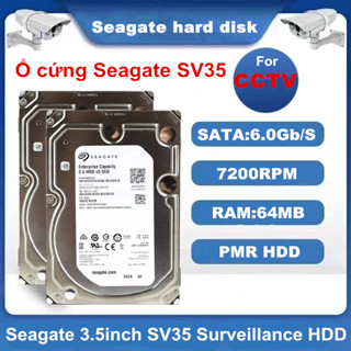 Seagate ฮาร์ดดิสก์ 1TB 2TB 3TB HDD 3.5 นิ้ว SATA3.0 6Gb/s SV35 7200RPM สําหรับกล้องวงจรปิด