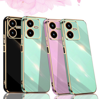 เคสซิลิโคนนิ่ม ทรงสี่เหลี่ยม หรูหรา สําหรับ VIVO Y22S Y22 VIVOY22