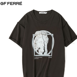 Gf FERRE/Gifer Italian เสื้อยืดแขนสั้น ผ้าฝ้าย ทรงหลวม หรูหรา สําหรับผู้ชาย