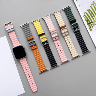 สายนาฬิกาข้อมือหนังแท้ สําหรับ Apple Watch Series 8 7 6 5 4 3 2 1 SE SE2 Ultra 41 มม. 45 มม. 38 มม. 40 มม. 42 มม. 44 มม. 49 มม.